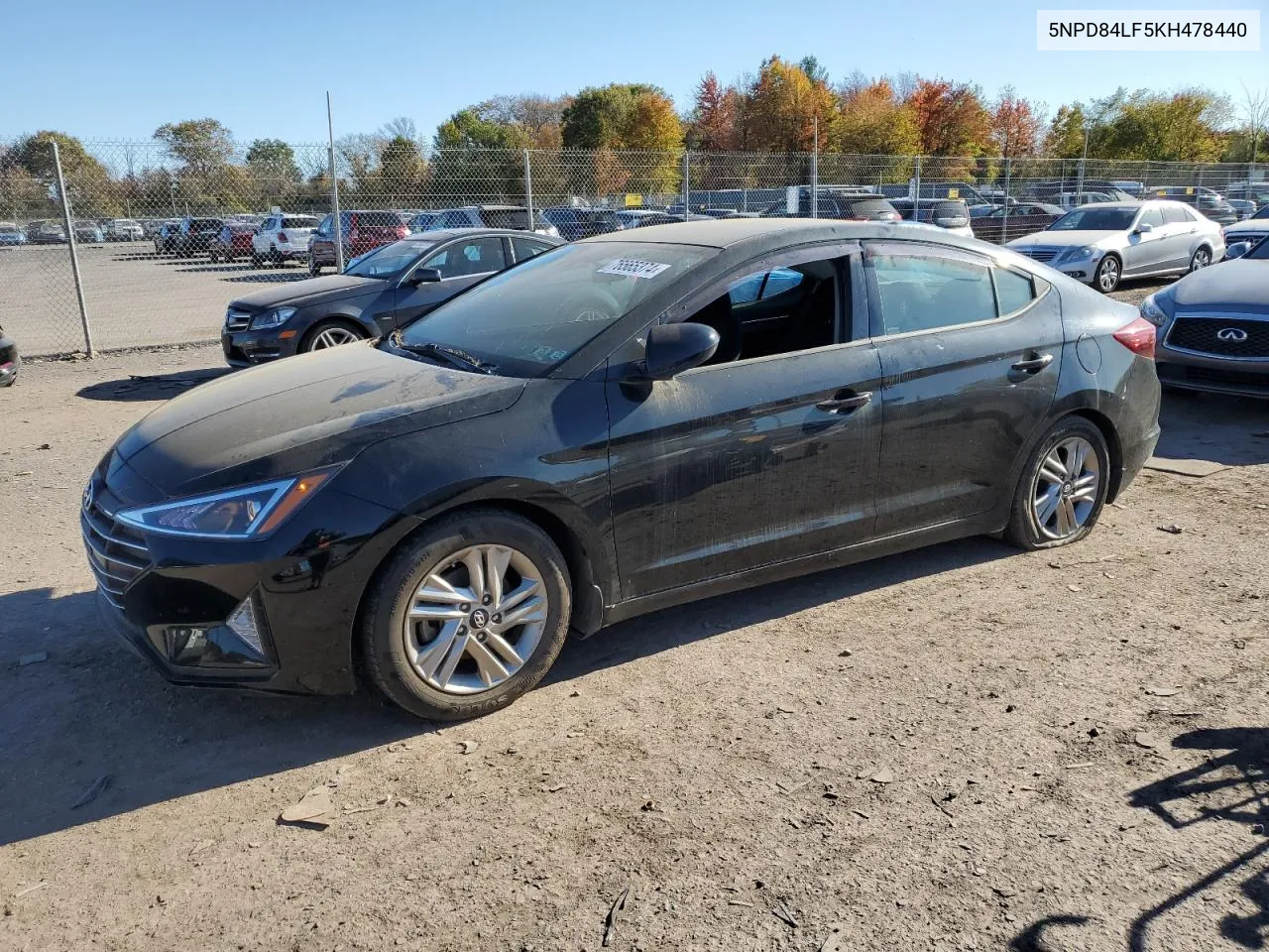 2019 Hyundai Elantra Sel VIN: 5NPD84LF5KH478440 Lot: 76565374