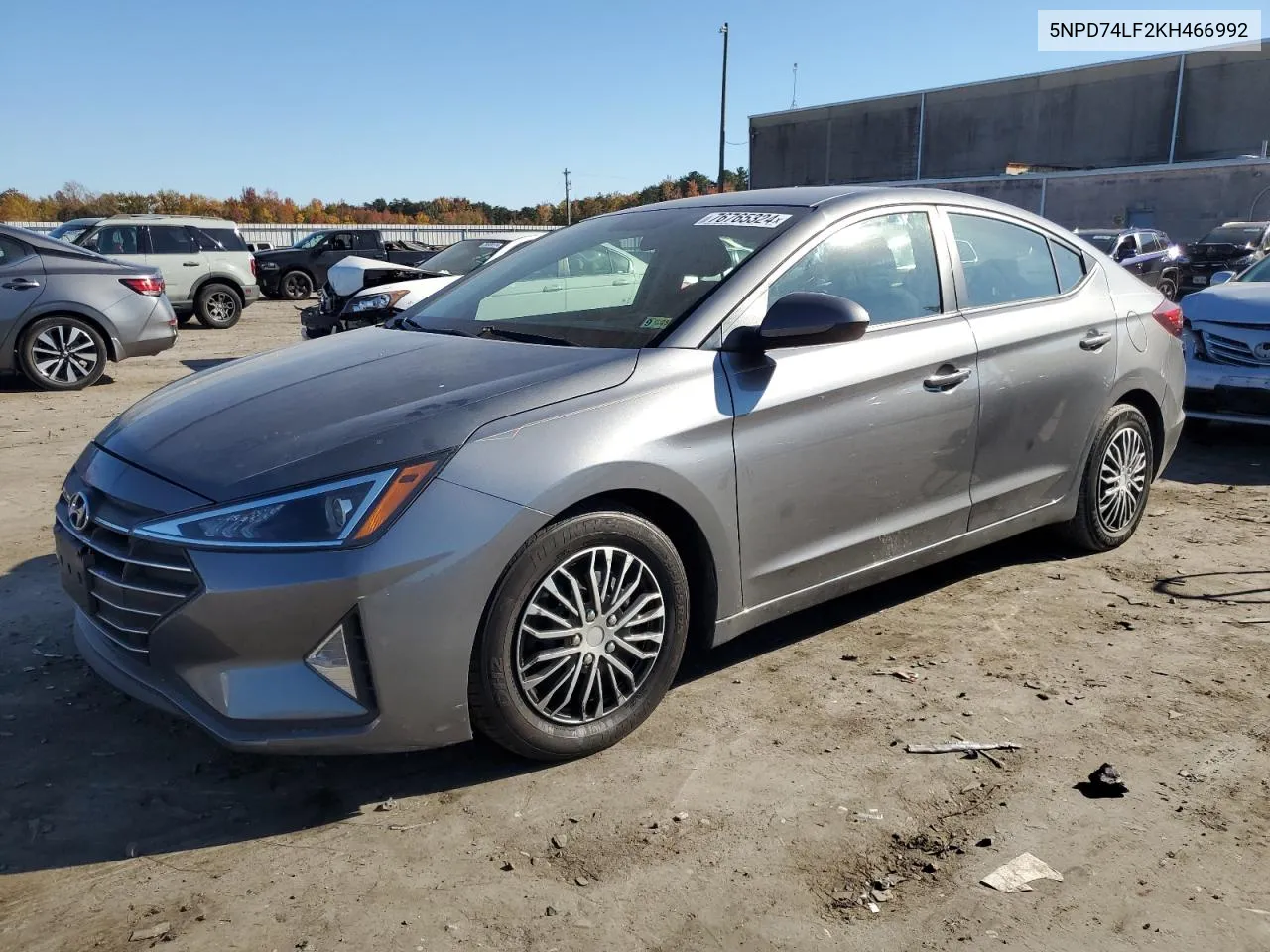 2019 Hyundai Elantra Se VIN: 5NPD74LF2KH466992 Lot: 76765324