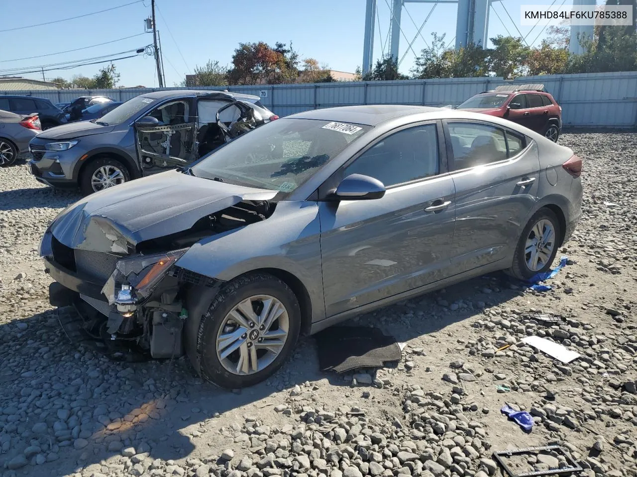 2019 Hyundai Elantra Sel VIN: KMHD84LF6KU785388 Lot: 76817064