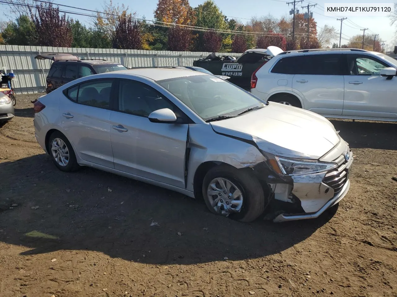 2019 Hyundai Elantra Se VIN: KMHD74LF1KU791120 Lot: 76867364