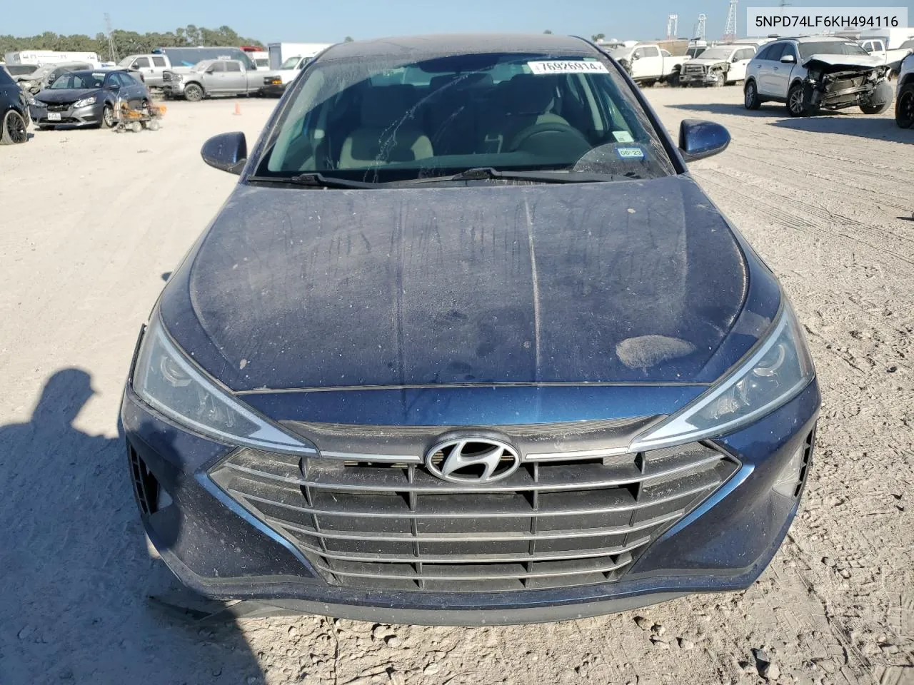 2019 Hyundai Elantra Se VIN: 5NPD74LF6KH494116 Lot: 76926914