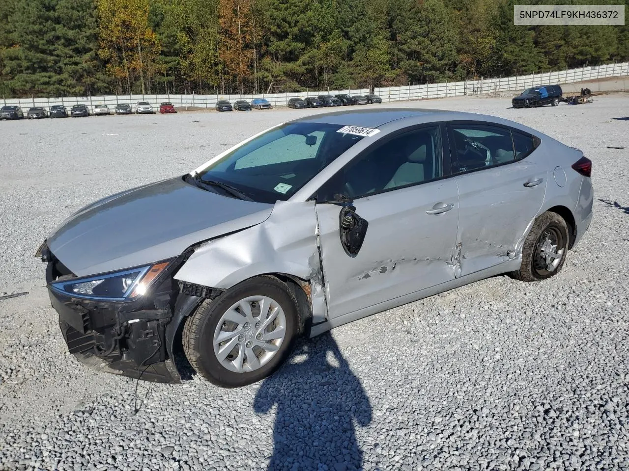 2019 Hyundai Elantra Se VIN: 5NPD74LF9KH436372 Lot: 77059614