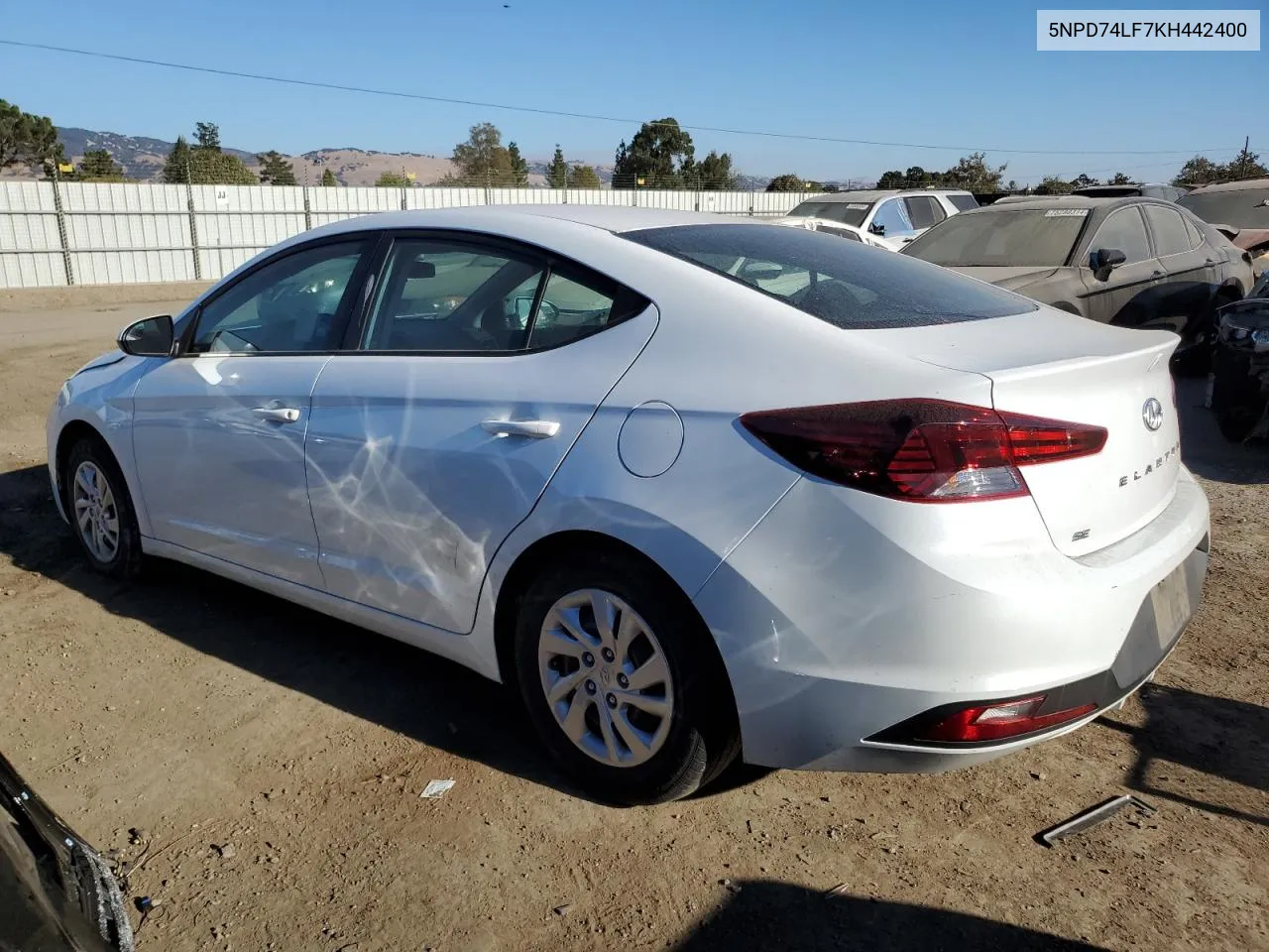 5NPD74LF7KH442400 2019 Hyundai Elantra Se