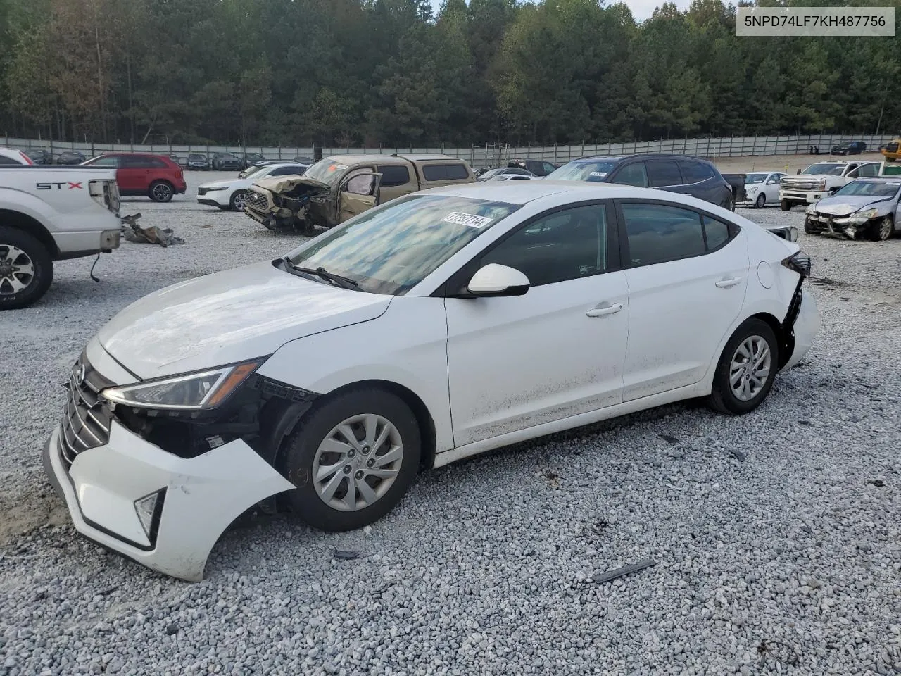 2019 Hyundai Elantra Se VIN: 5NPD74LF7KH487756 Lot: 77257714