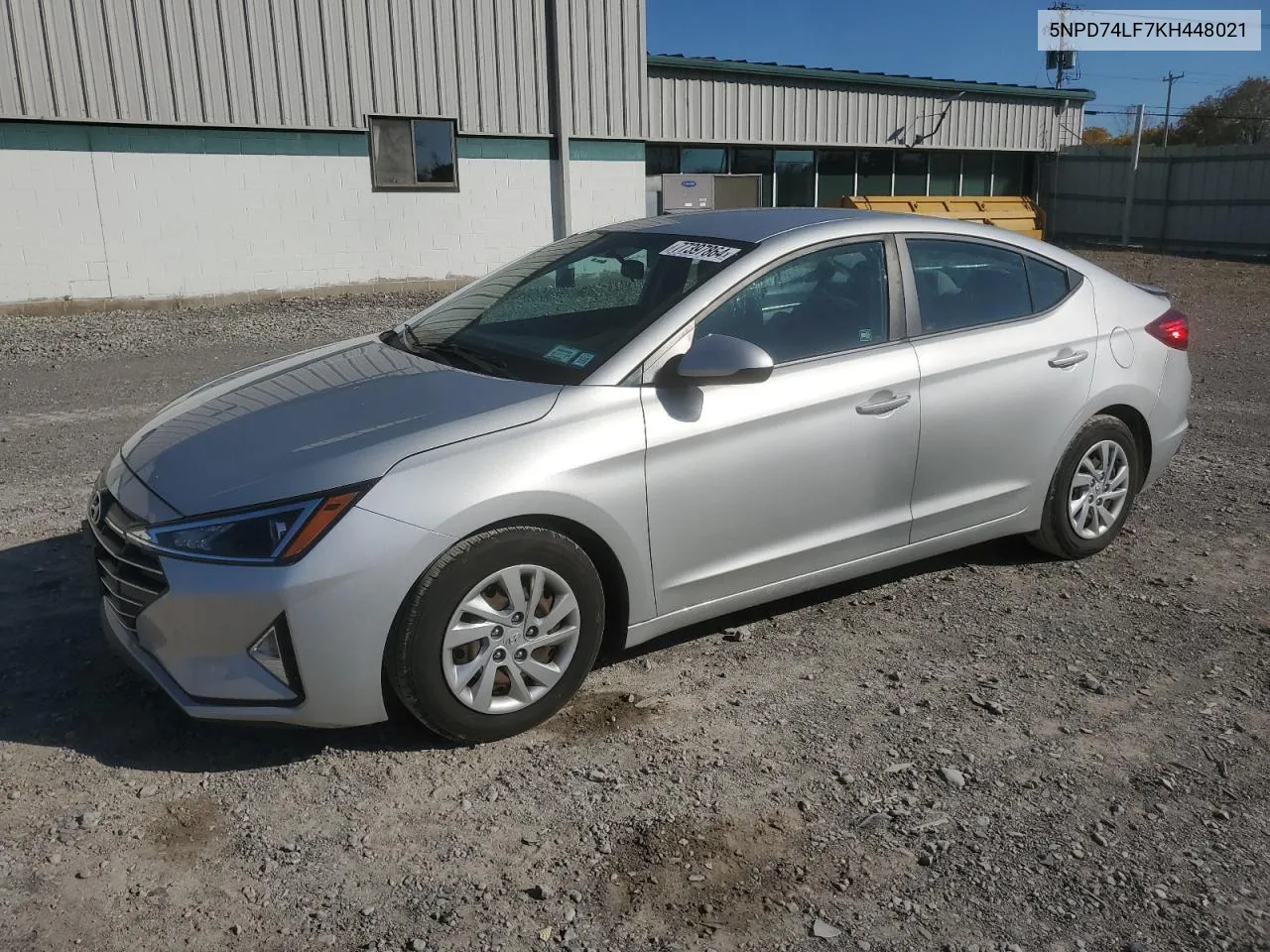 2019 Hyundai Elantra Se VIN: 5NPD74LF7KH448021 Lot: 77397864