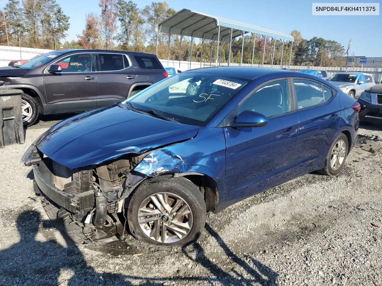 2019 Hyundai Elantra Sel VIN: 5NPD84LF4KH411375 Lot: 77449784