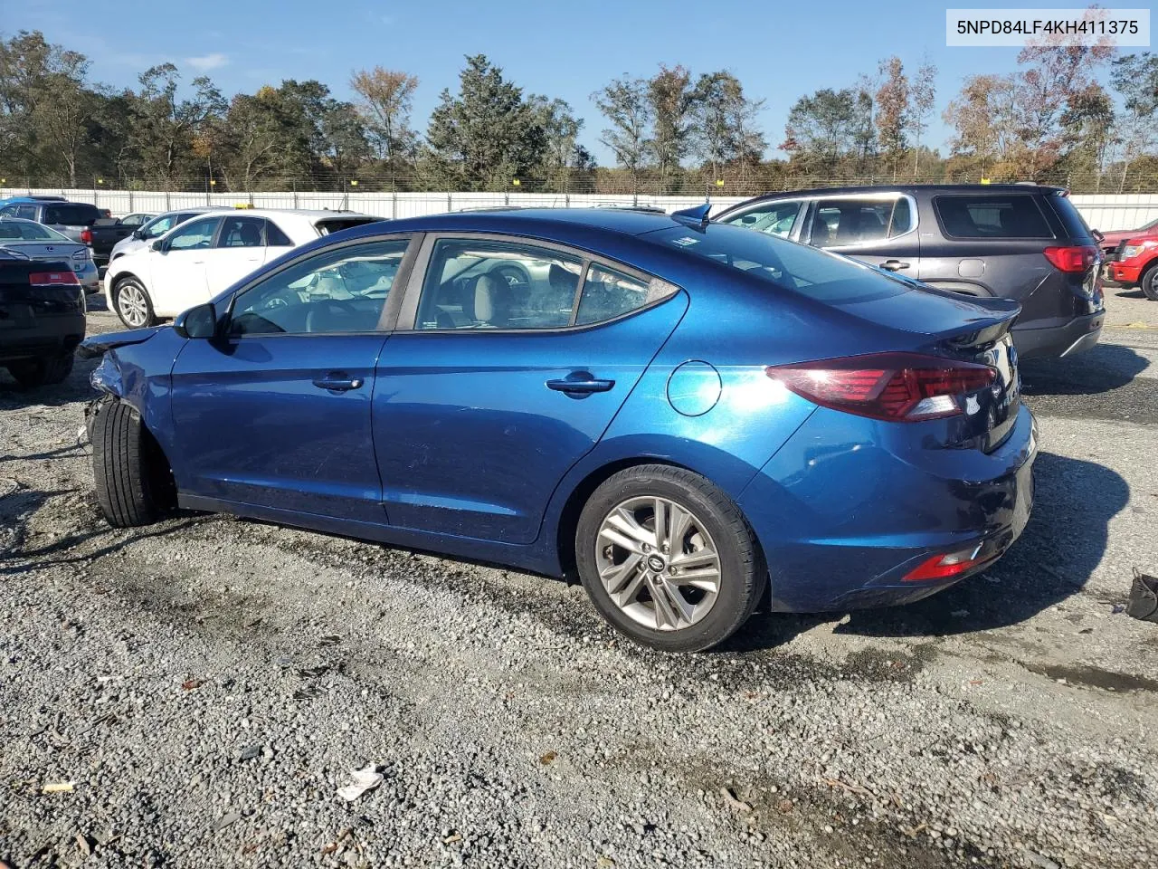 2019 Hyundai Elantra Sel VIN: 5NPD84LF4KH411375 Lot: 77449784