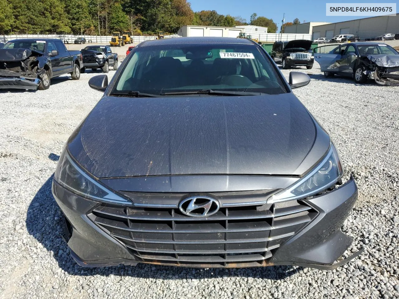 2019 Hyundai Elantra Sel VIN: 5NPD84LF6KH409675 Lot: 77467594