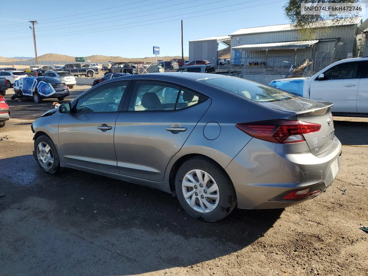 2019 Hyundai Elantra Se VIN: 5NPD74LF6KH472746 Lot: 77697944