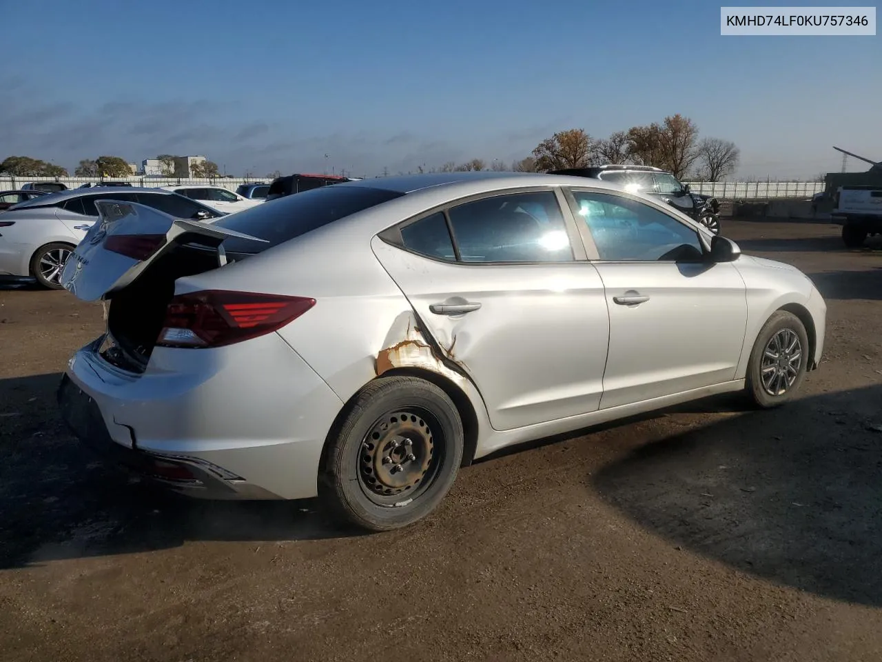 2019 Hyundai Elantra Se VIN: KMHD74LF0KU757346 Lot: 77751524