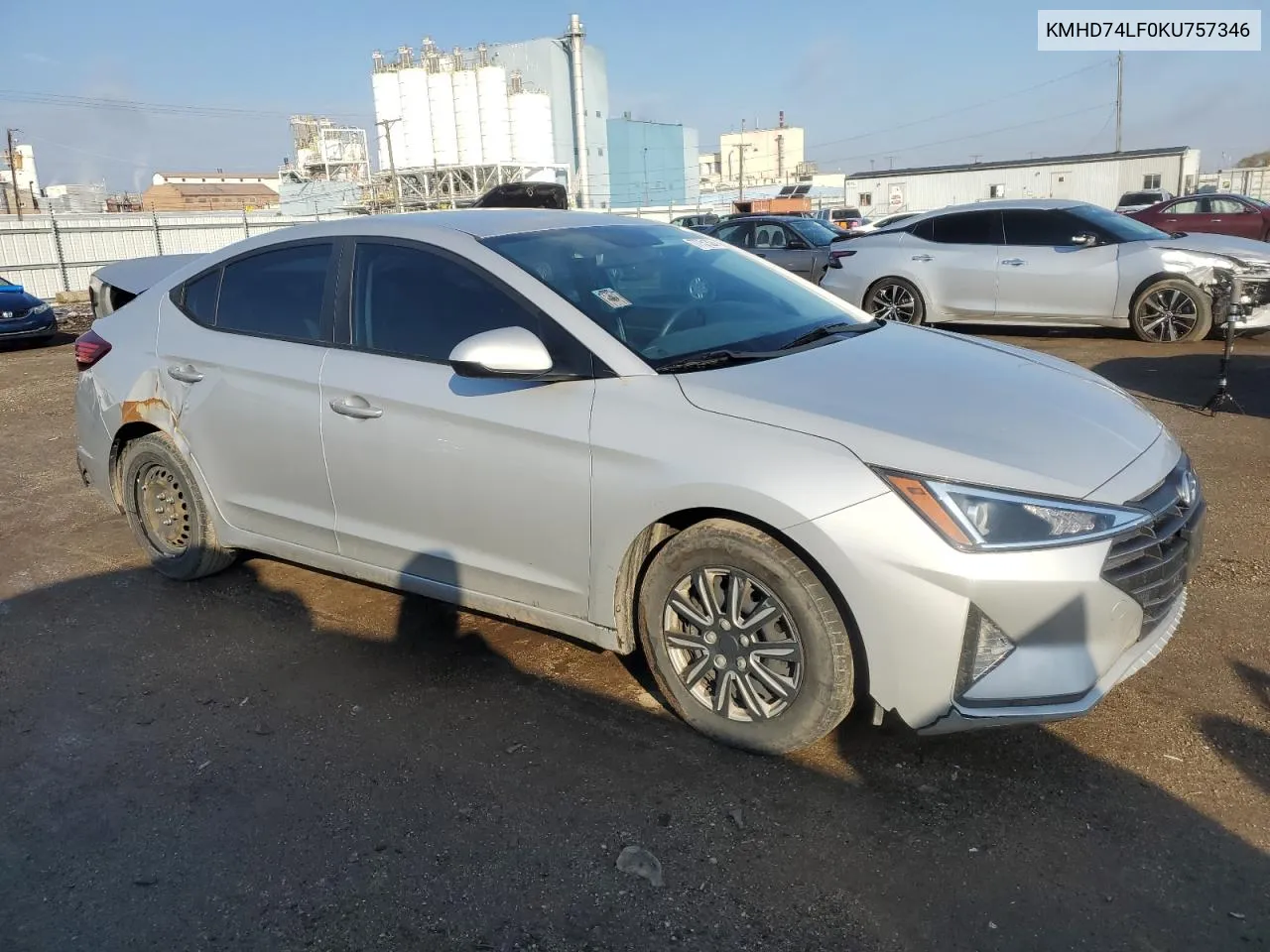 2019 Hyundai Elantra Se VIN: KMHD74LF0KU757346 Lot: 77751524