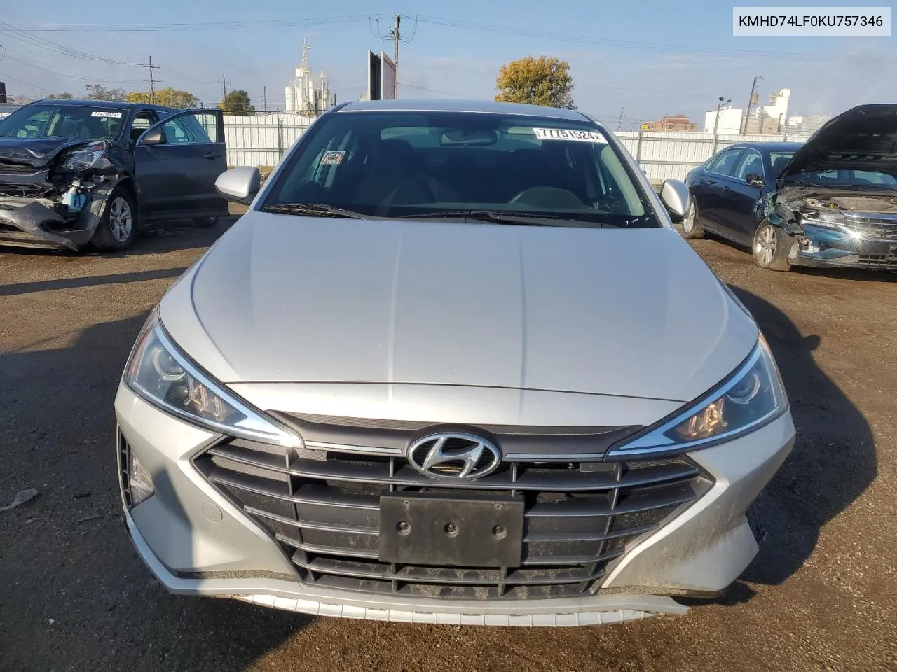 2019 Hyundai Elantra Se VIN: KMHD74LF0KU757346 Lot: 77751524