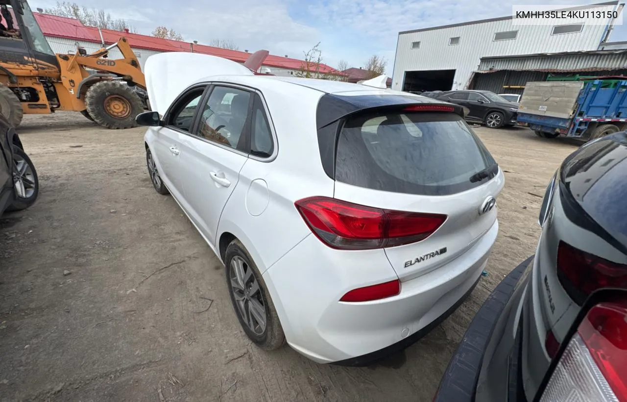 2019 Hyundai Elantra Gt VIN: KMHH35LE4KU113150 Lot: 77800134