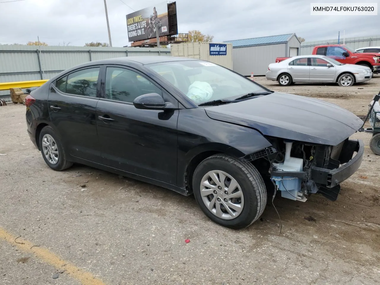 2019 Hyundai Elantra Se VIN: KMHD74LF0KU763020 Lot: 78415684