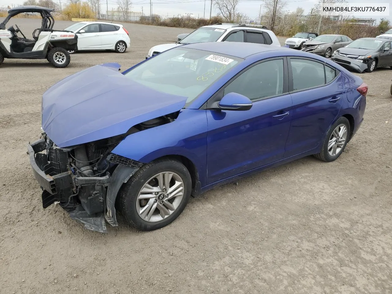 2019 Hyundai Elantra Sel VIN: KMHD84LF3KU776437 Lot: 78901834