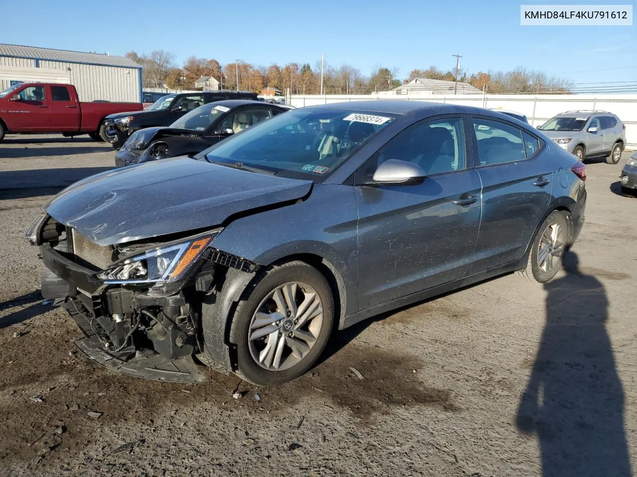 2019 Hyundai Elantra Sel VIN: KMHD84LF4KU791612 Lot: 79668374