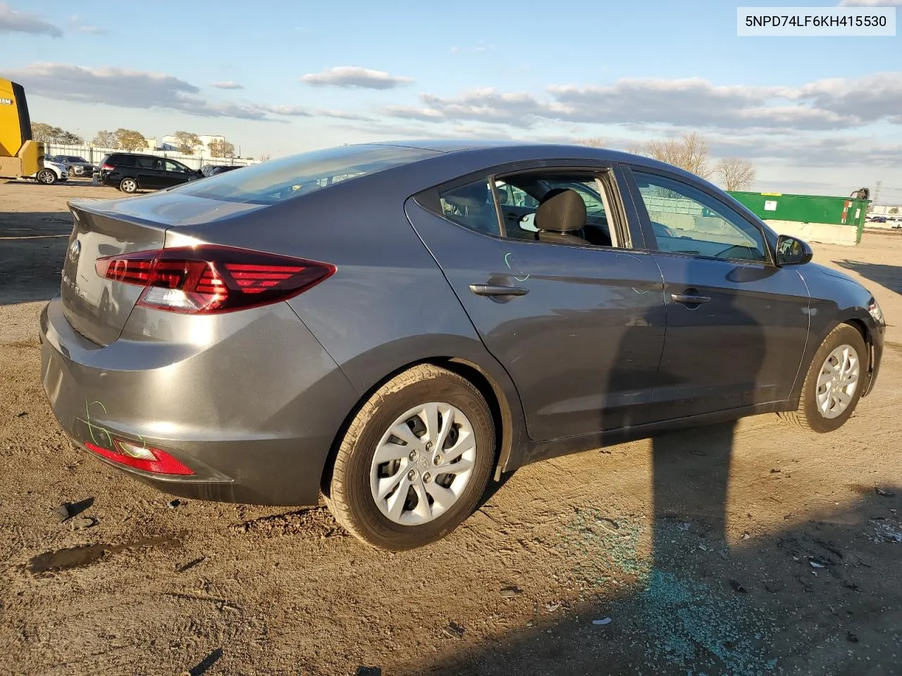 2019 Hyundai Elantra Se VIN: 5NPD74LF6KH415530 Lot: 79749934