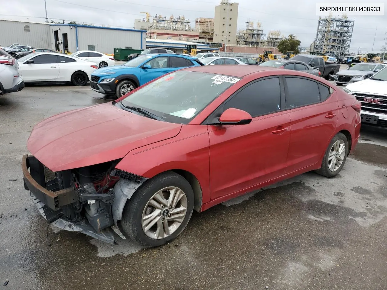 2019 Hyundai Elantra Sel VIN: 5NPD84LF8KH408933 Lot: 80127364