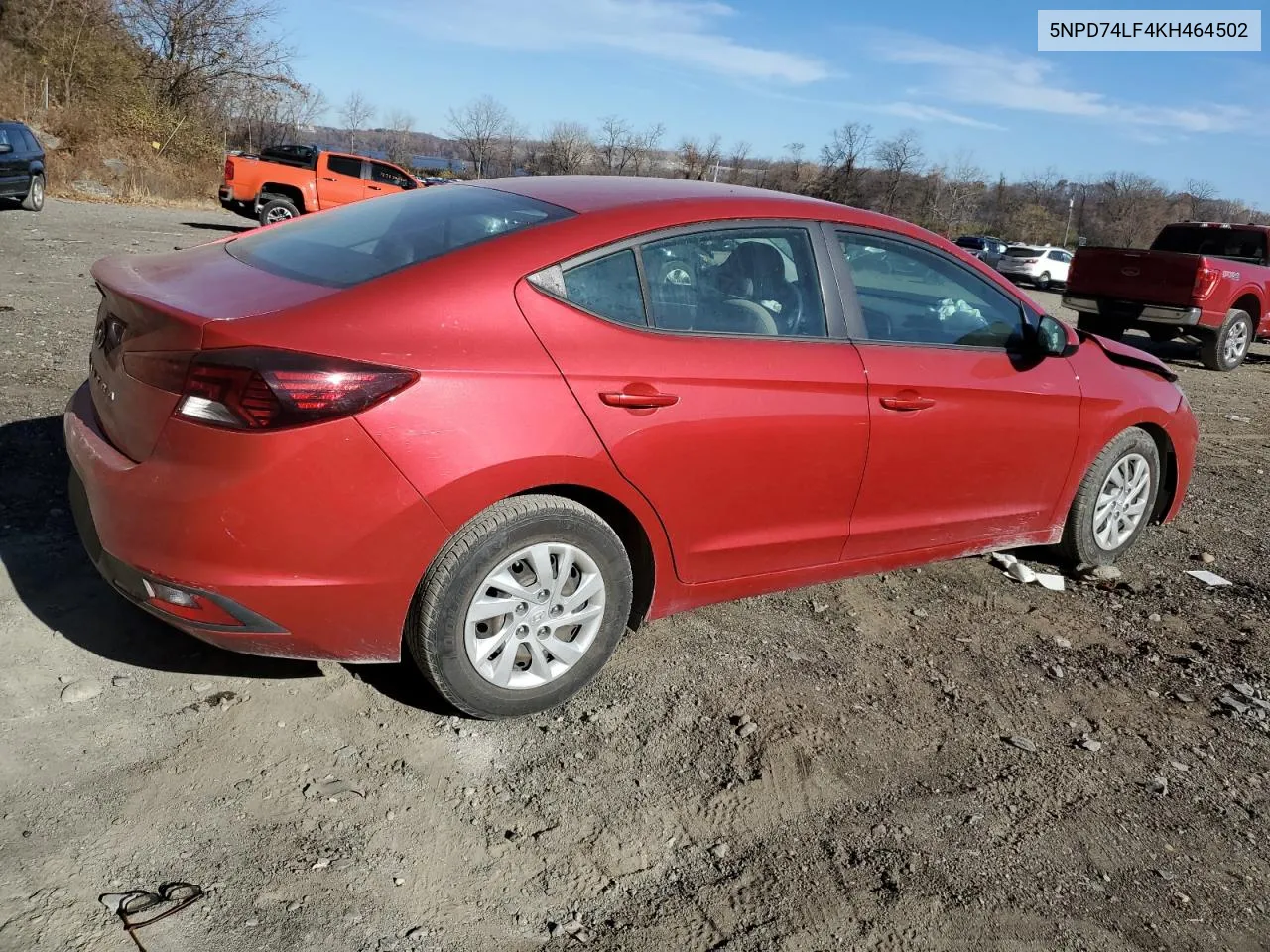 2019 Hyundai Elantra Se VIN: 5NPD74LF4KH464502 Lot: 80366504