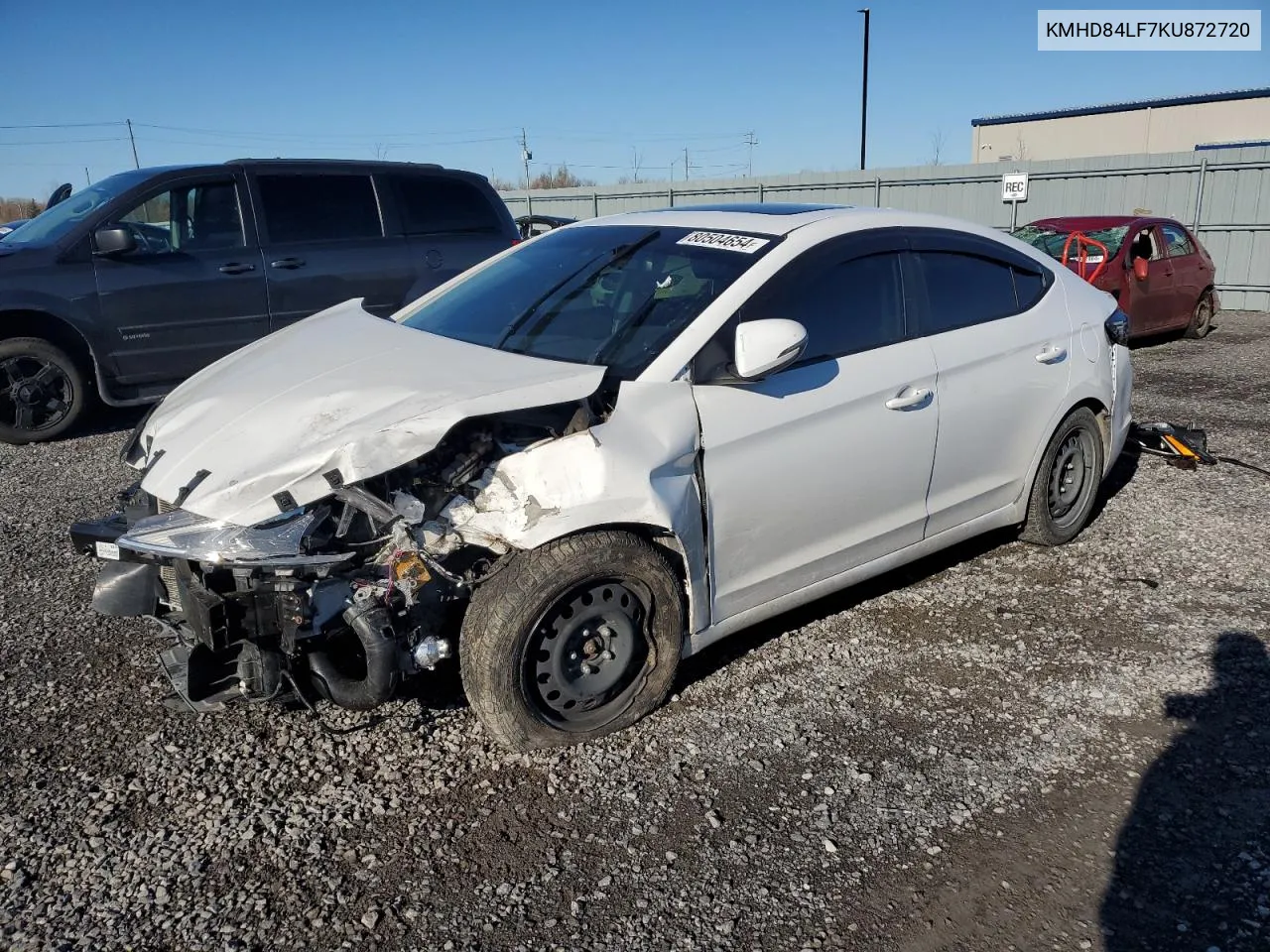 2019 Hyundai Elantra Sel VIN: KMHD84LF7KU872720 Lot: 80504654