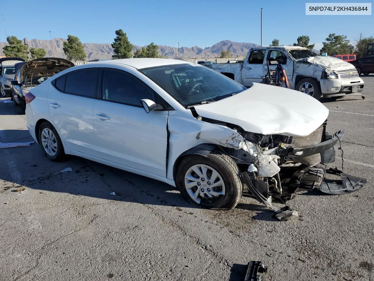 2019 Hyundai Elantra Se VIN: 5NPD74LF2KH436844 Lot: 80585884