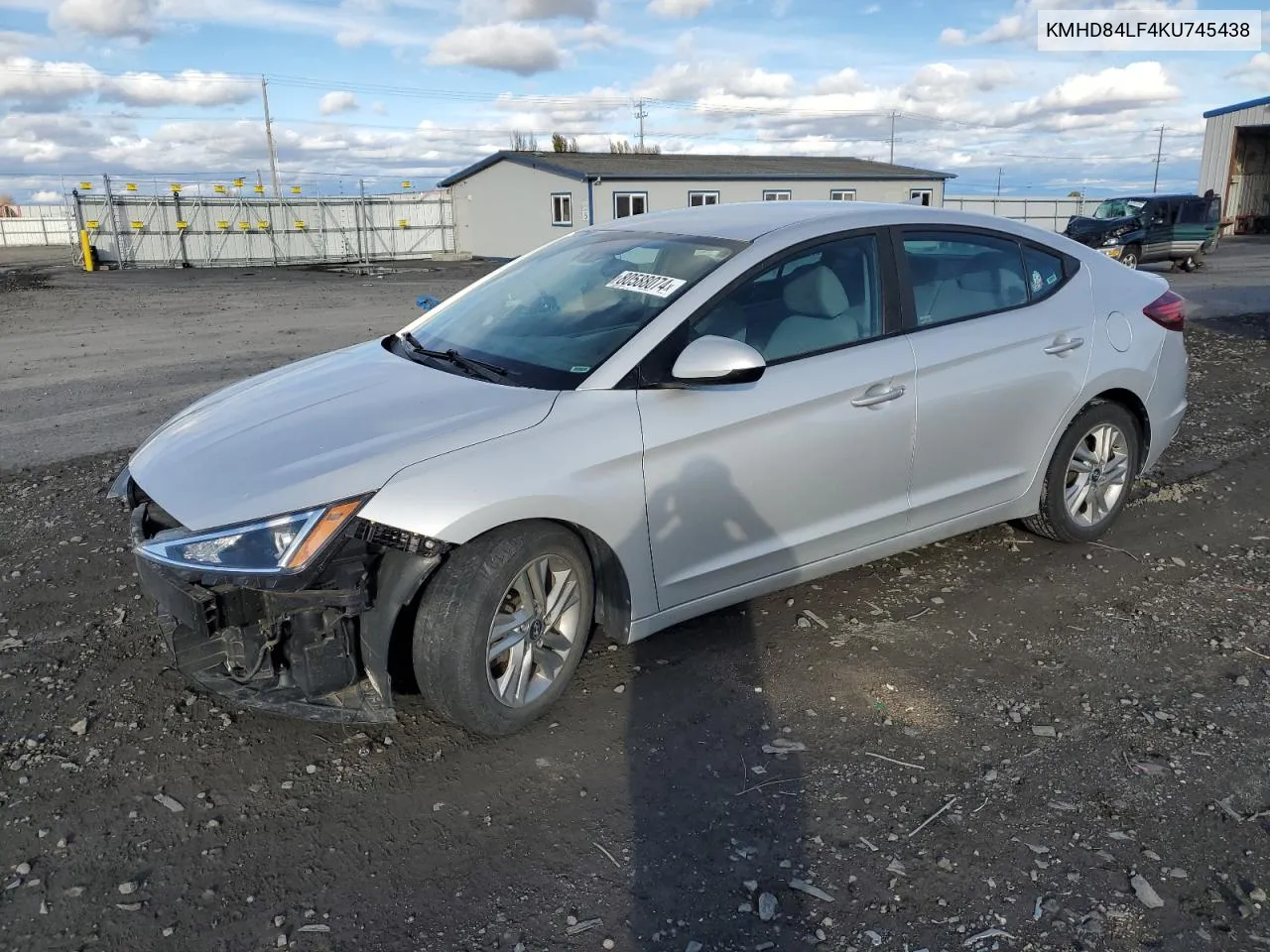 2019 Hyundai Elantra Sel VIN: KMHD84LF4KU745438 Lot: 80588074