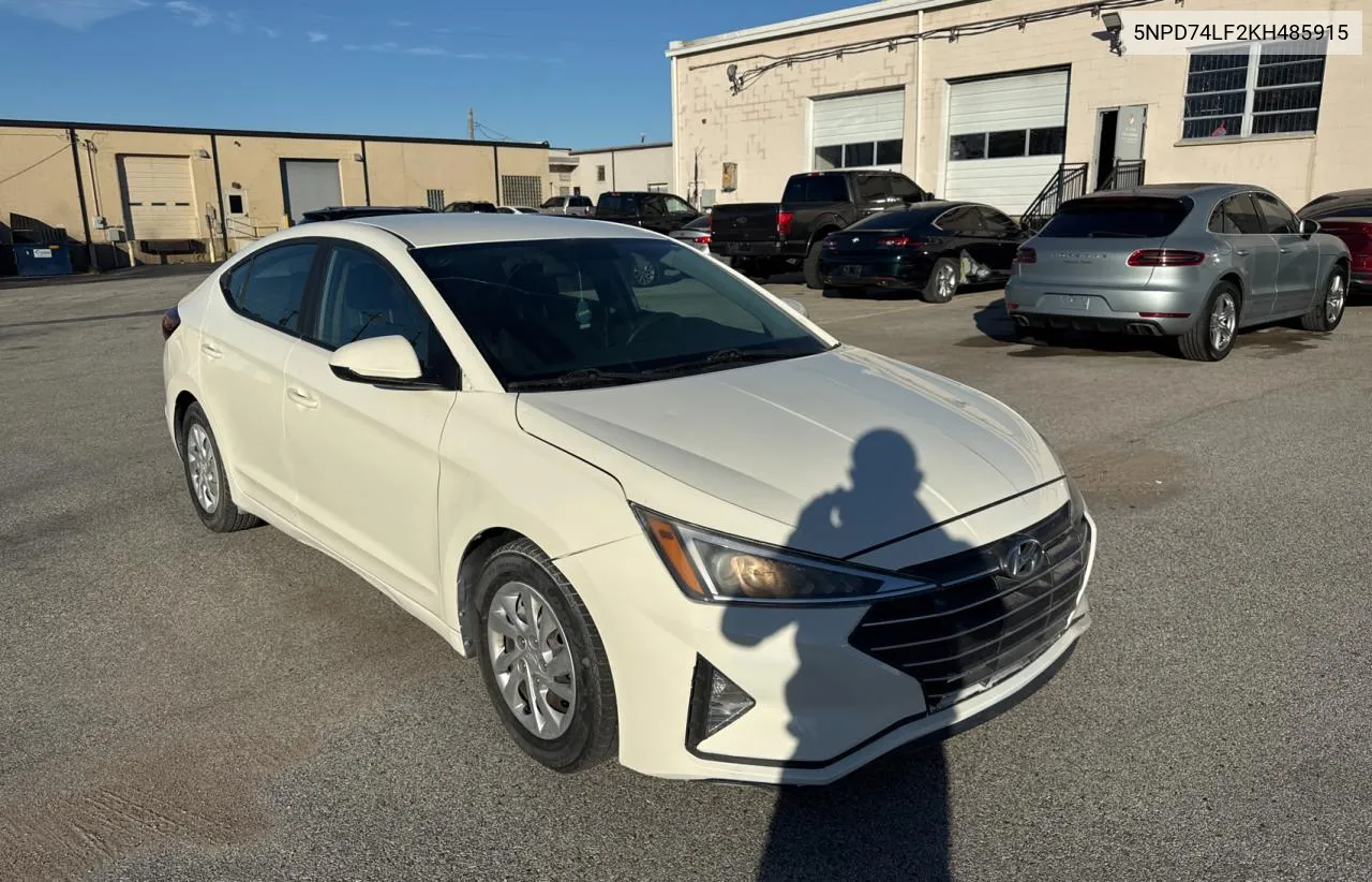 2019 Hyundai Elantra Se VIN: 5NPD74LF2KH485915 Lot: 80760114