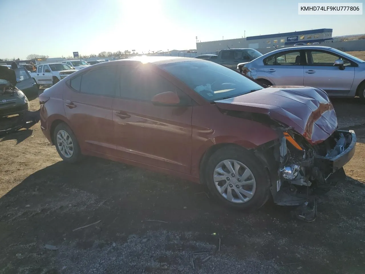 2019 Hyundai Elantra Se VIN: KMHD74LF9KU777806 Lot: 81111284