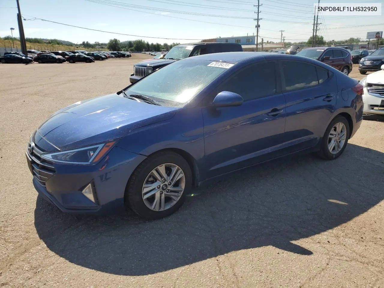 2020 Hyundai Elantra Sel VIN: 5NPD84LF1LH532950 Lot: 63076434