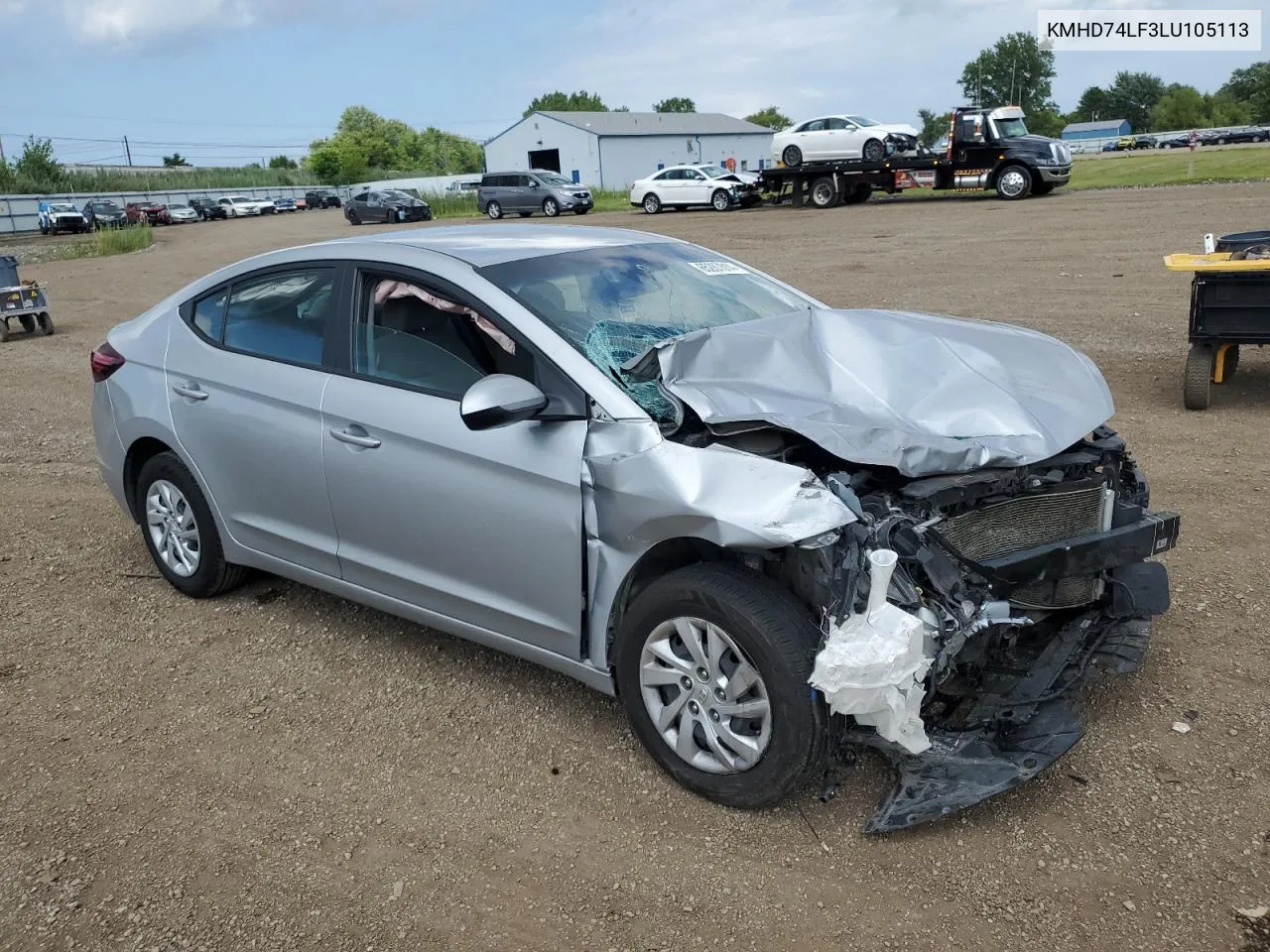 2020 Hyundai Elantra Se VIN: KMHD74LF3LU105113 Lot: 65287814