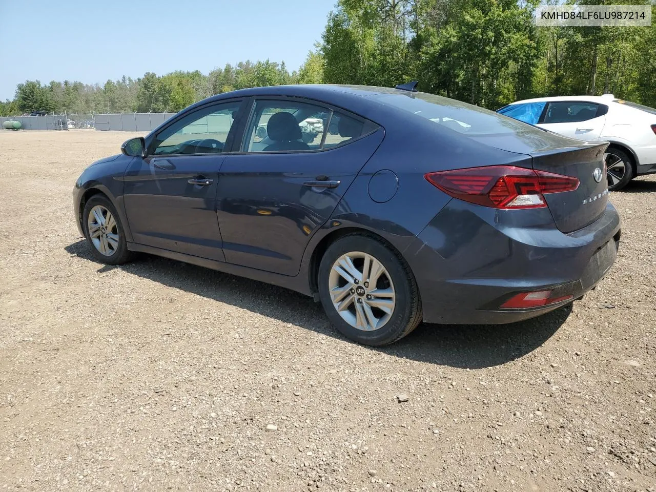 2020 Hyundai Elantra Sel VIN: KMHD84LF6LU987214 Lot: 67094714