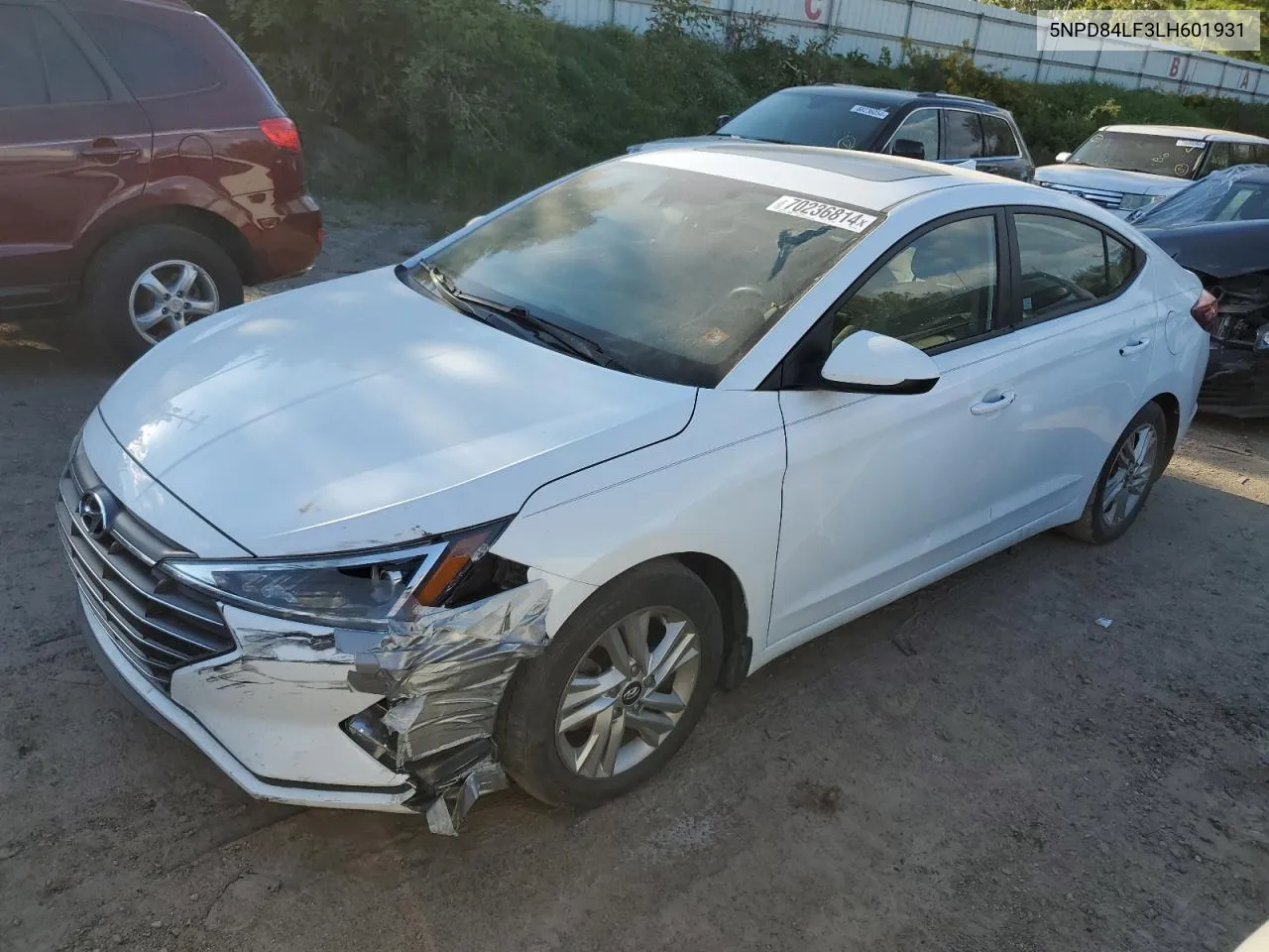 2020 Hyundai Elantra Sel VIN: 5NPD84LF3LH601931 Lot: 70236814