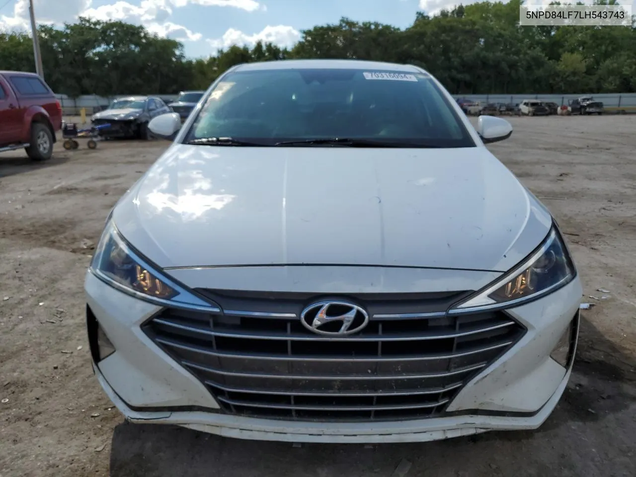 2020 Hyundai Elantra Sel VIN: 5NPD84LF7LH543743 Lot: 70316094