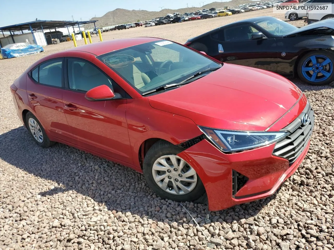 2020 Hyundai Elantra Se VIN: 5NPD74LF0LH592687 Lot: 70505244