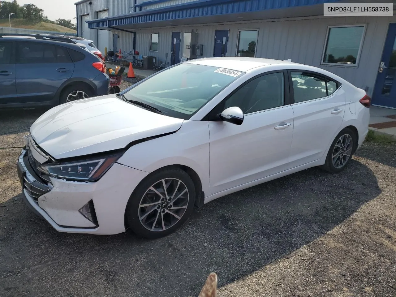 2020 Hyundai Elantra Sel VIN: 5NPD84LF1LH558738 Lot: 70556864