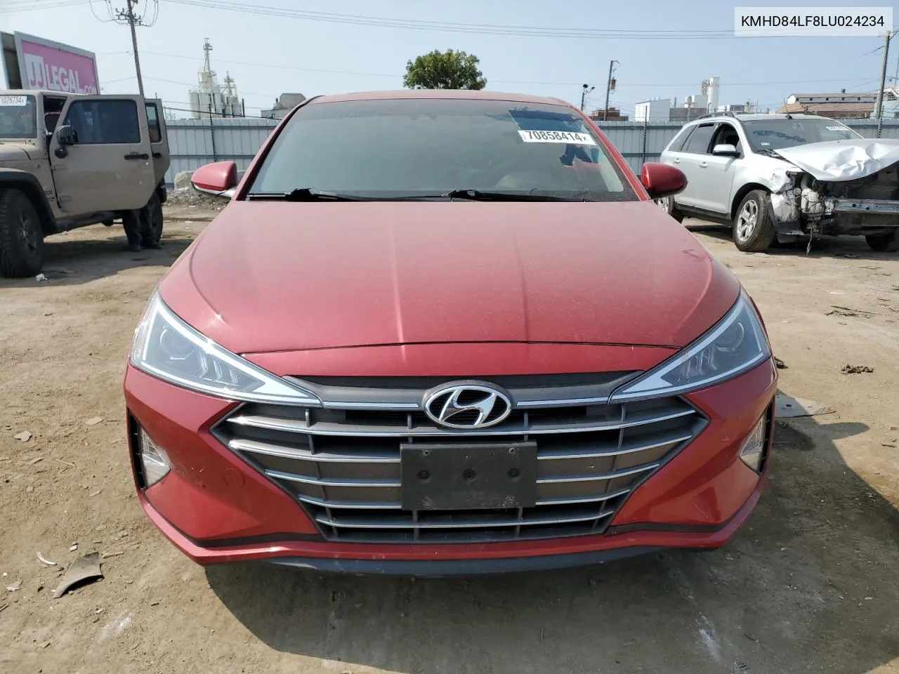 2020 Hyundai Elantra Sel VIN: KMHD84LF8LU024234 Lot: 70858414