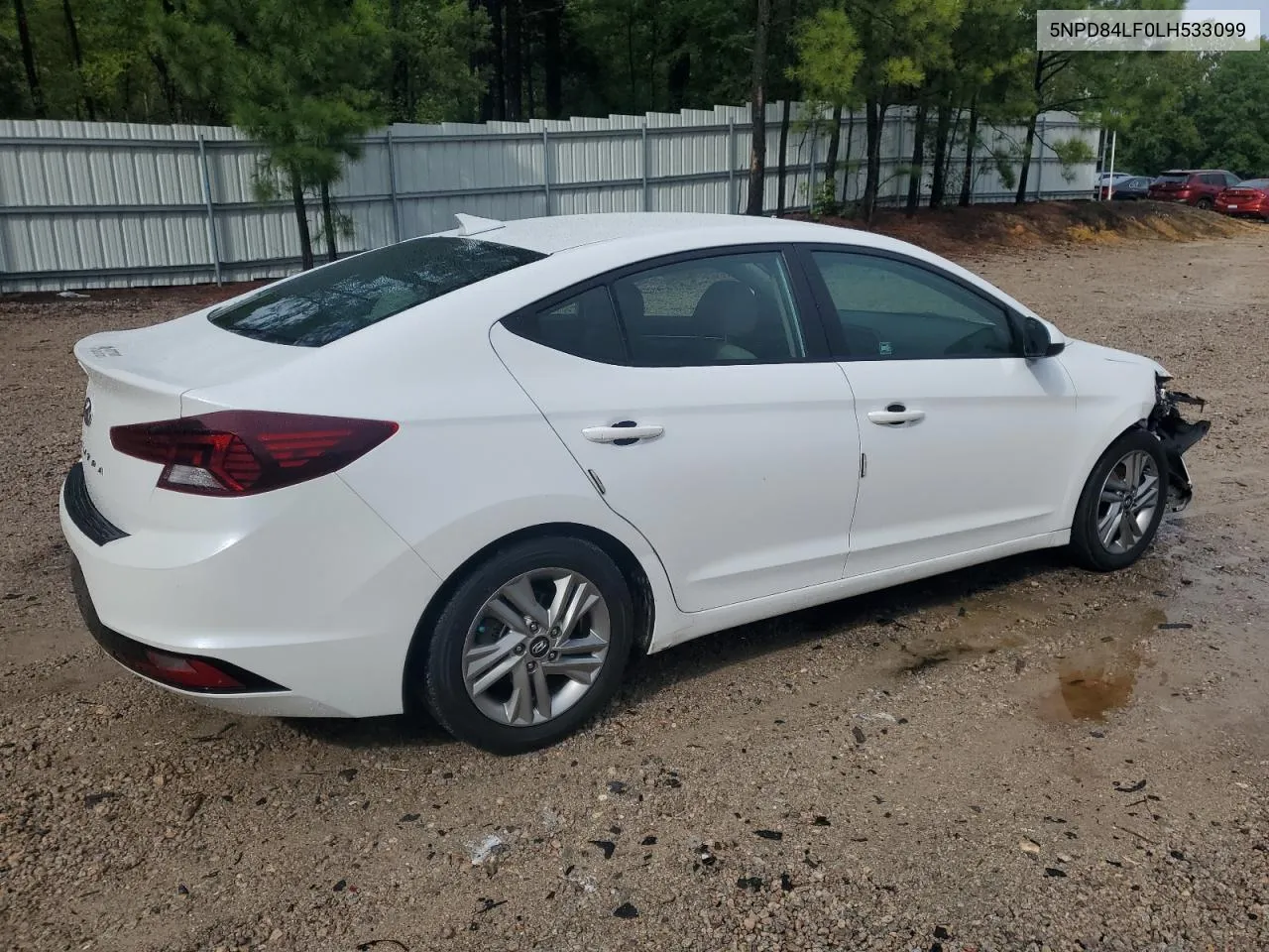 2020 Hyundai Elantra Sel VIN: 5NPD84LF0LH533099 Lot: 71196074