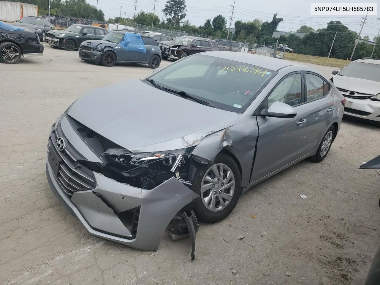 2020 Hyundai Elantra Se VIN: 5NPD74LF5LH585783 Lot: 71241684