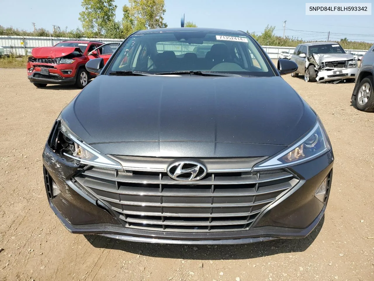 2020 Hyundai Elantra Sel VIN: 5NPD84LF8LH593342 Lot: 71352414