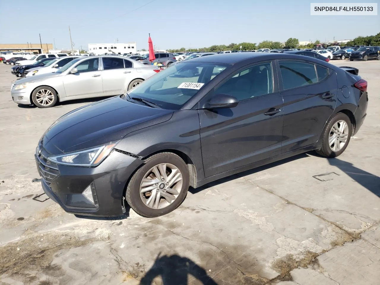 2020 Hyundai Elantra Sel VIN: 5NPD84LF4LH550133 Lot: 71381154