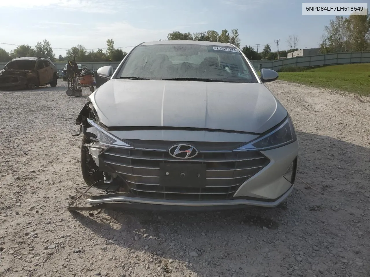 2020 Hyundai Elantra Sel VIN: 5NPD84LF7LH518549 Lot: 71526584