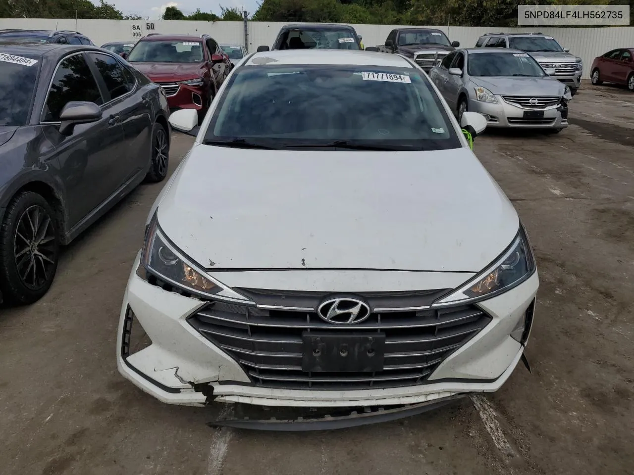 2020 Hyundai Elantra Sel VIN: 5NPD84LF4LH562735 Lot: 71771894