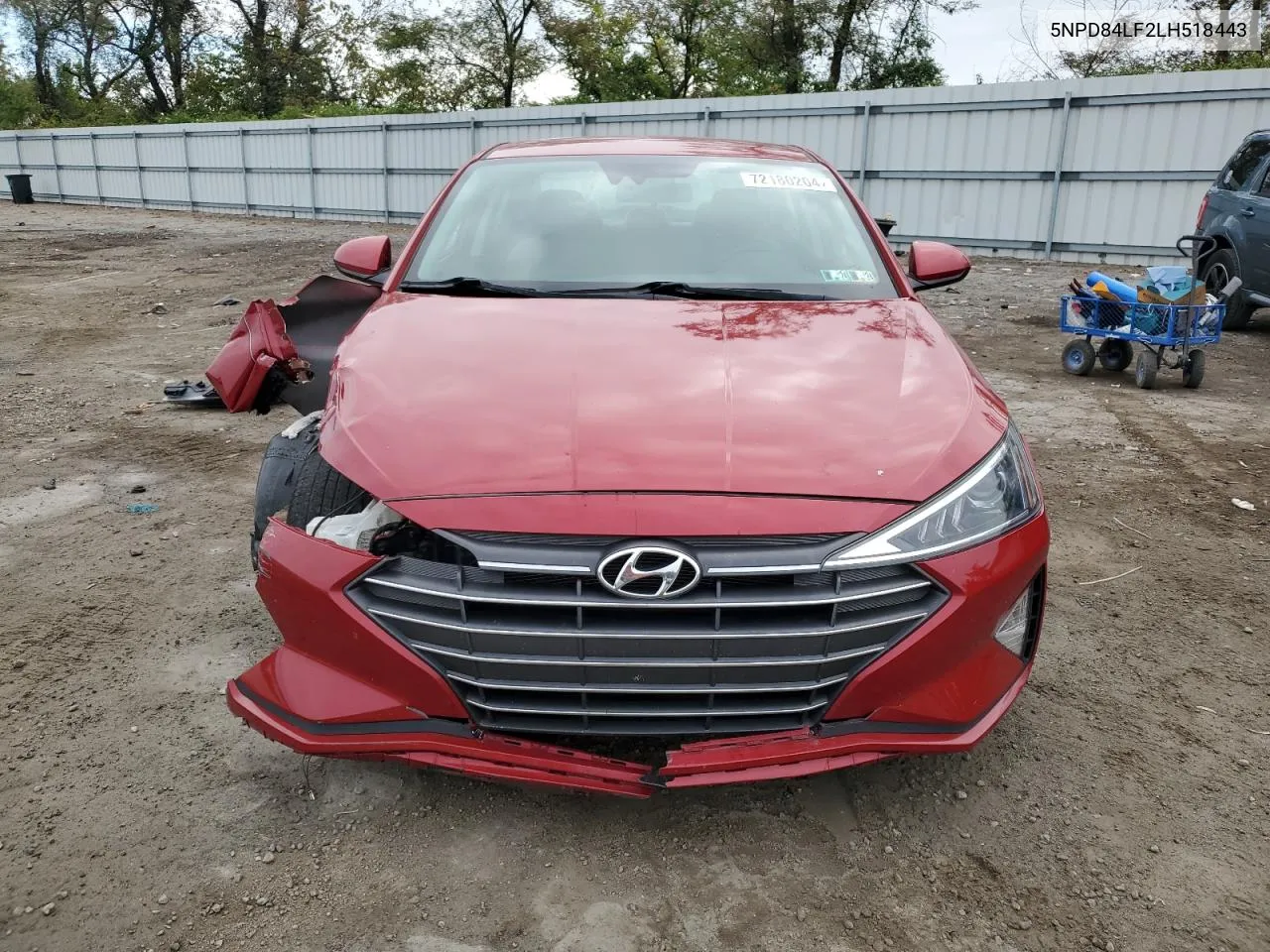 2020 Hyundai Elantra Sel VIN: 5NPD84LF2LH518443 Lot: 72180204