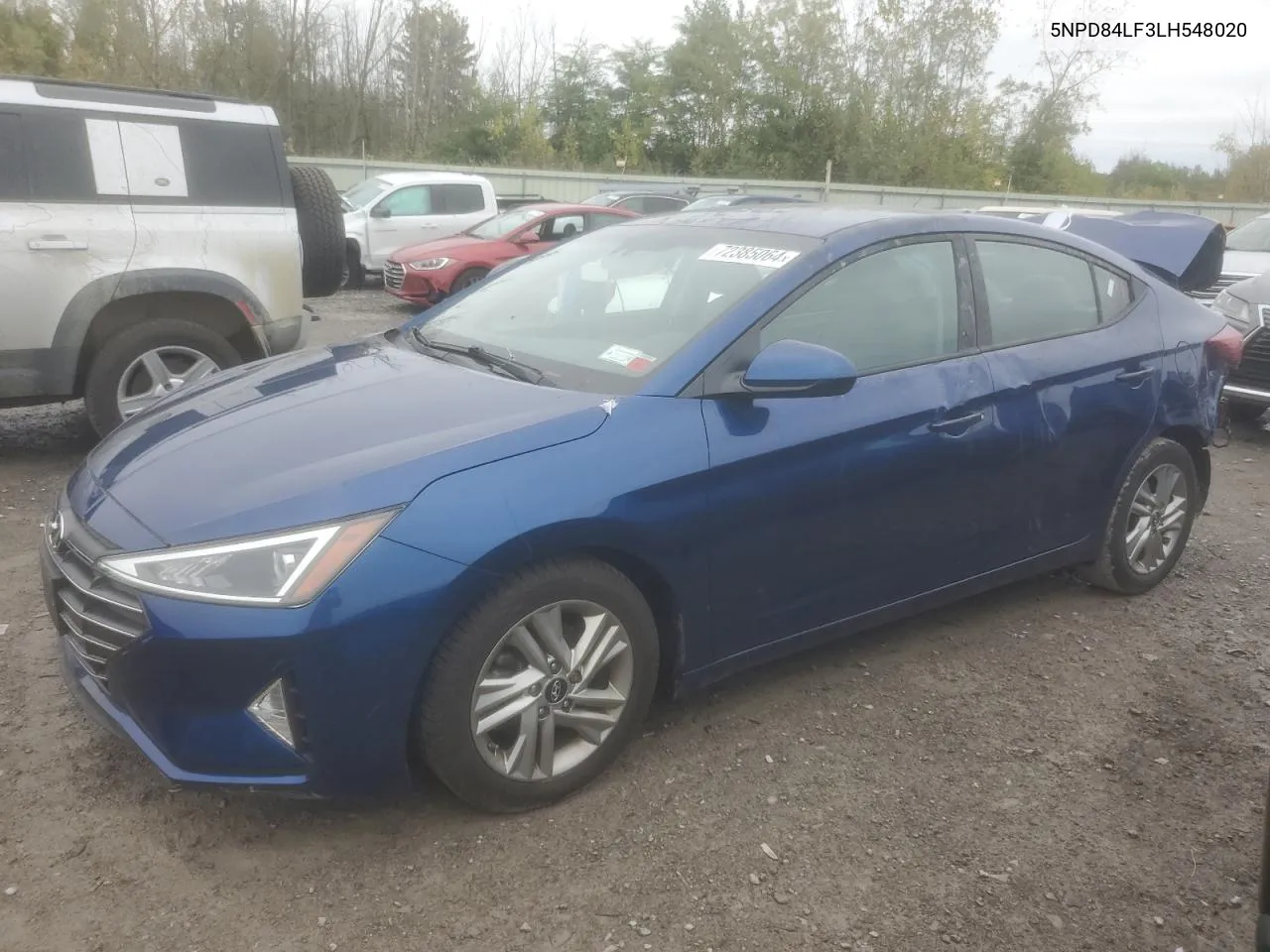 2020 Hyundai Elantra Sel VIN: 5NPD84LF3LH548020 Lot: 72385064