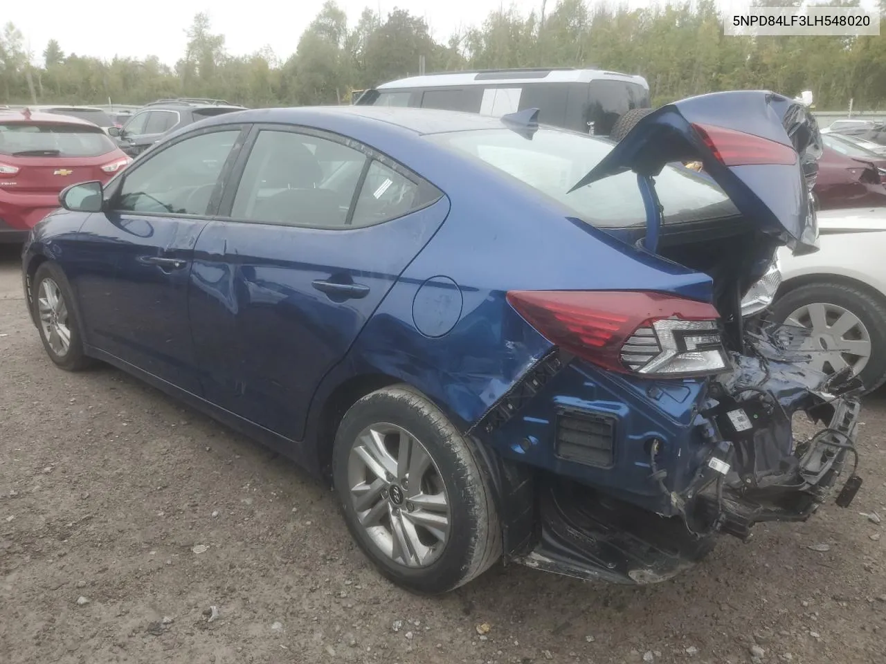 2020 Hyundai Elantra Sel VIN: 5NPD84LF3LH548020 Lot: 72385064