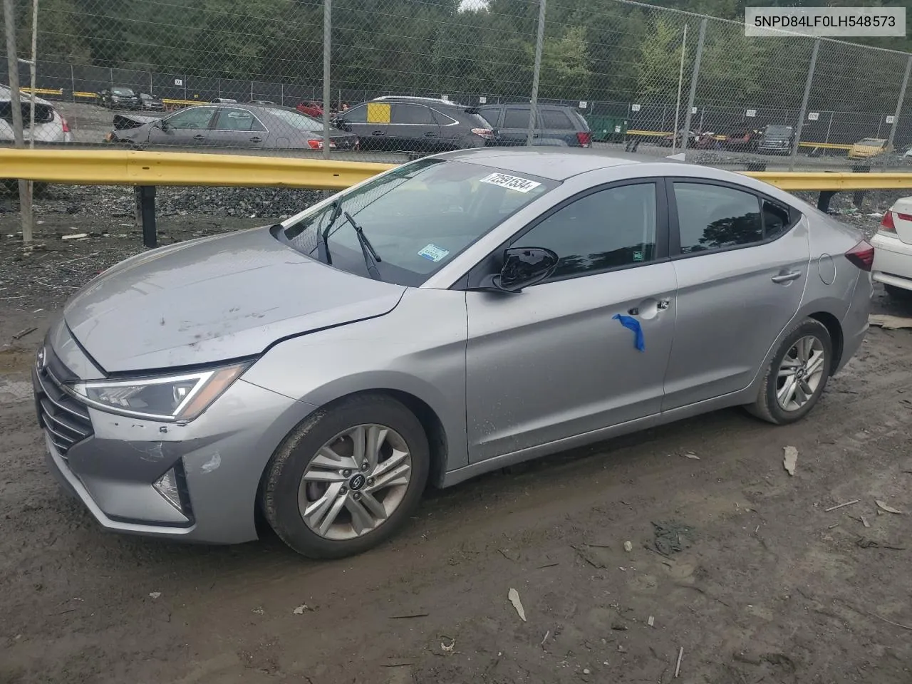 2020 Hyundai Elantra Sel VIN: 5NPD84LF0LH548573 Lot: 72591534