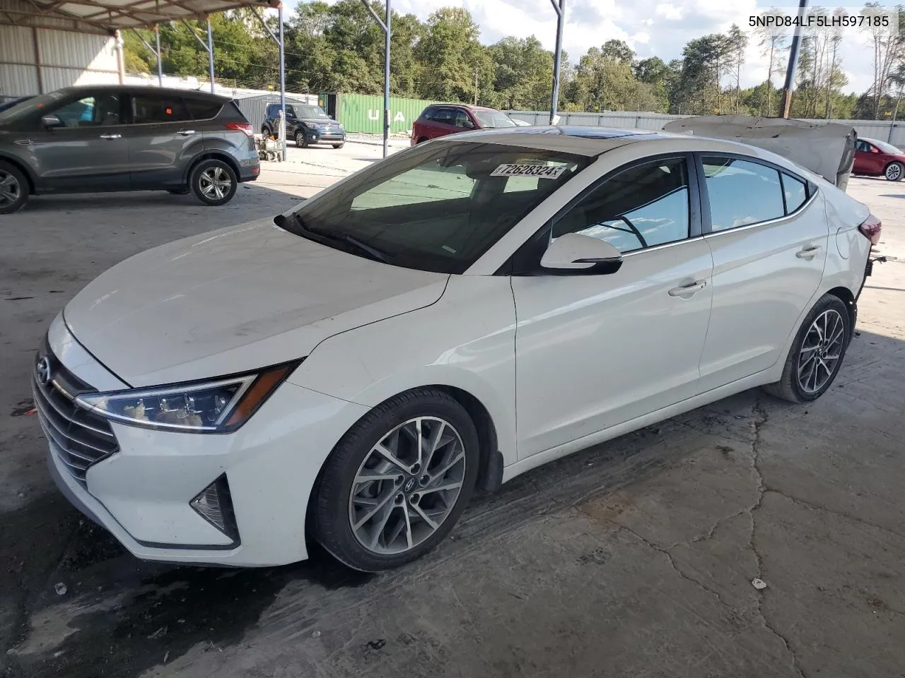 2020 Hyundai Elantra Sel VIN: 5NPD84LF5LH597185 Lot: 72628324