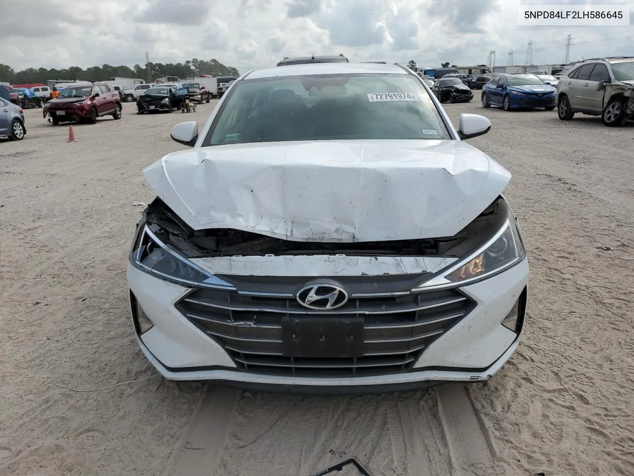 2020 Hyundai Elantra Sel VIN: 5NPD84LF2LH586645 Lot: 72791974