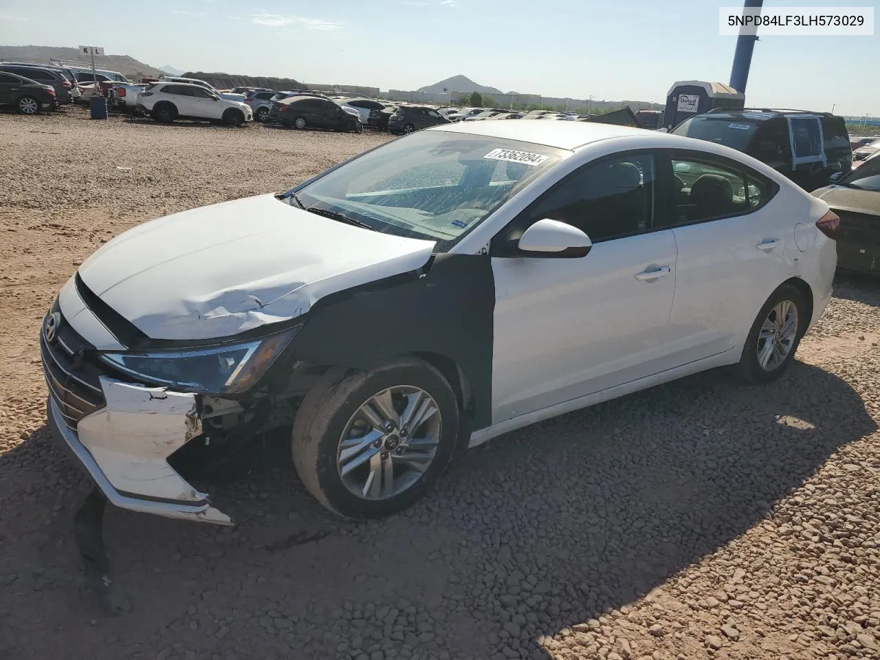 2020 Hyundai Elantra Sel VIN: 5NPD84LF3LH573029 Lot: 73362094