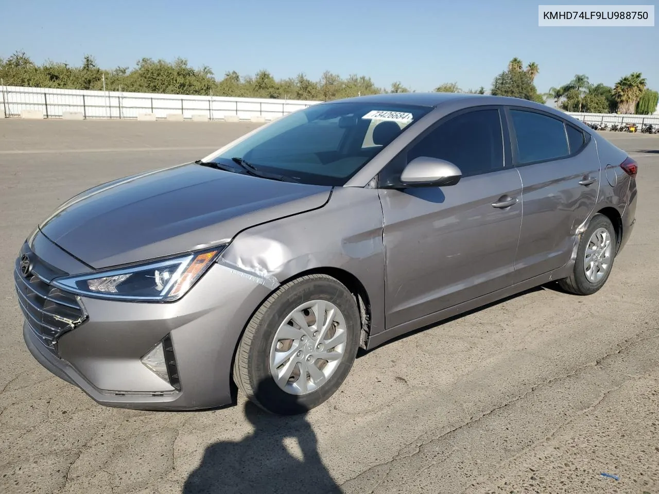 2020 Hyundai Elantra Se VIN: KMHD74LF9LU988750 Lot: 73426684